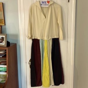 Psophia dress, cream top w multi-color bottom. Cotton. Size M. Good condition.